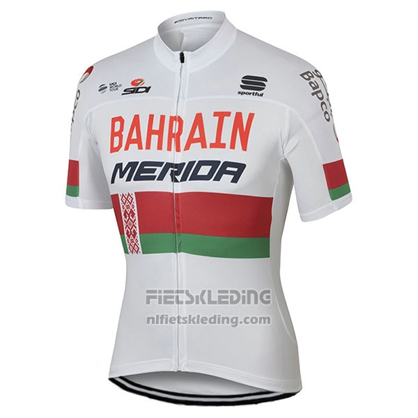 2017 Fietskleding Bahrain Merida Kampioen Bielorusso Korte Mouwen en Koersbroek